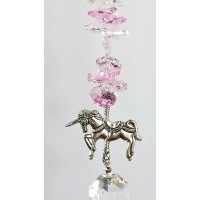 UNICORN CRYSTAL SUNCATCHER handmade gift pink pendant rainbow window prism    220545527916